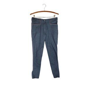 Kingsland Equestrian Schoeller Knee Patch Breeches Blue Pockets Womens Small